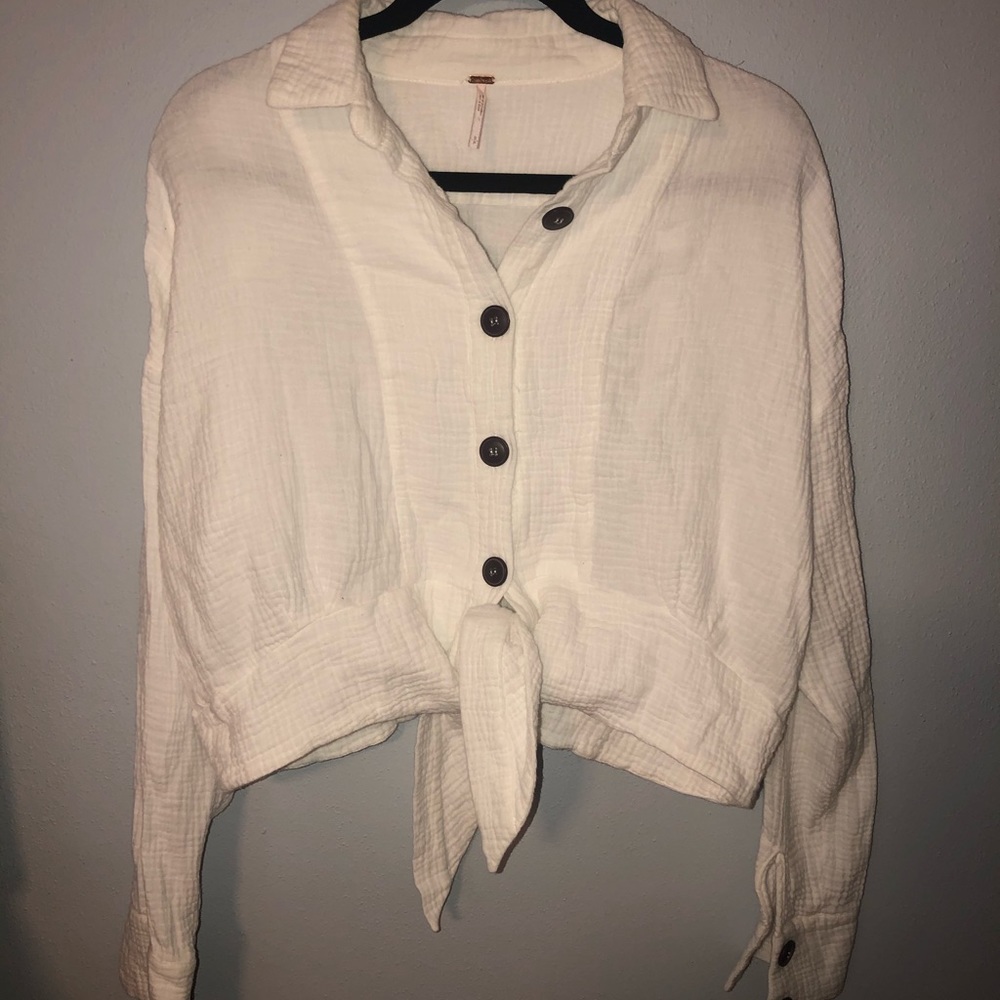 Free People Tie-Waist Blouse